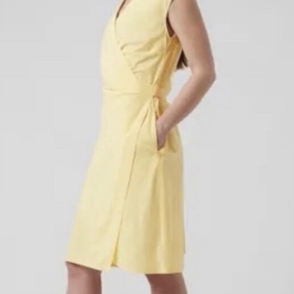 Athleta Newport Wrap Dress - Xxs - Yellow